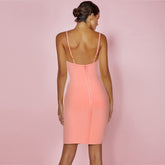 V Neck Sleeveless Plain Mini Bandage Dress